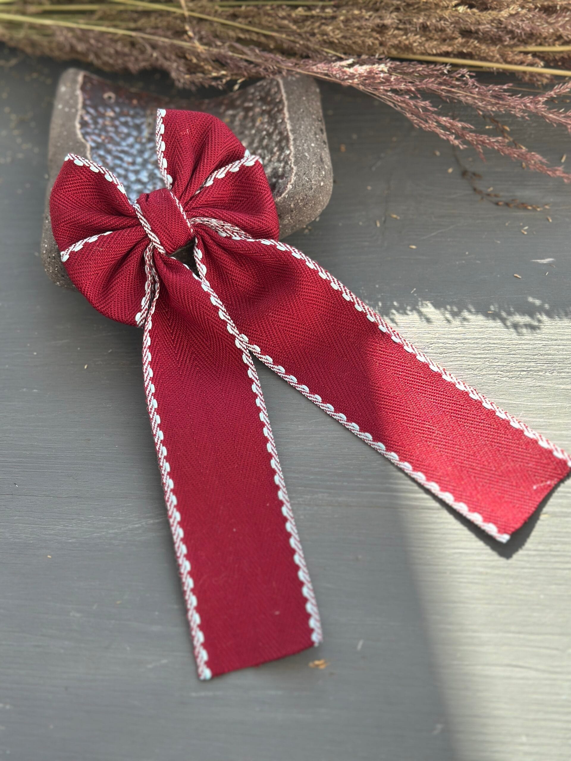 Plaukų kaspinas segtukas bordo - Image 2