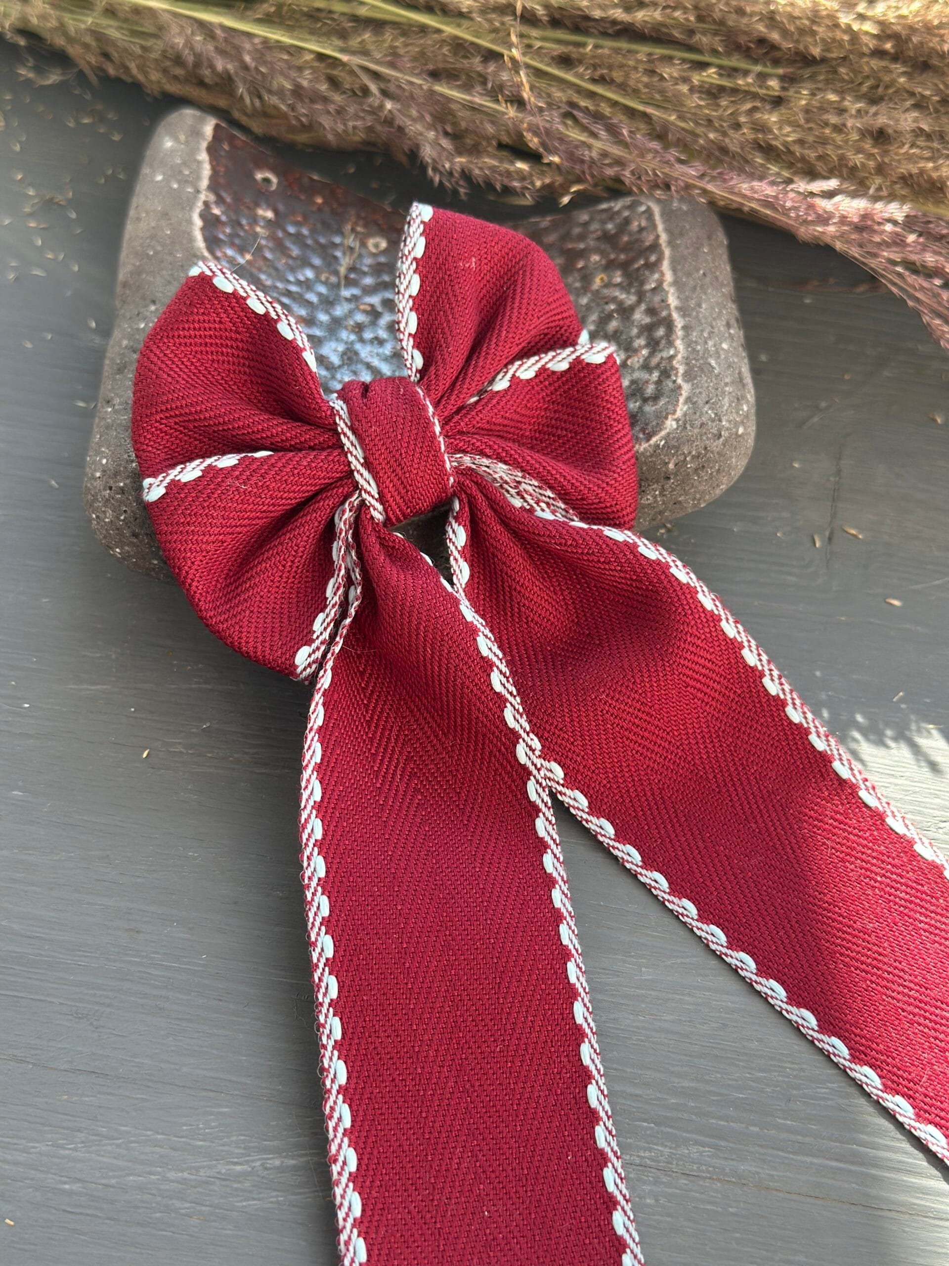 Plaukų kaspinas segtukas bordo - Image 3