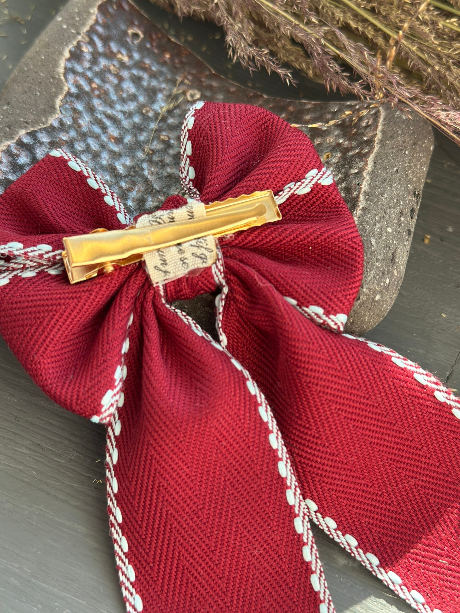 Plaukų kaspinas segtukas bordo - Image 4