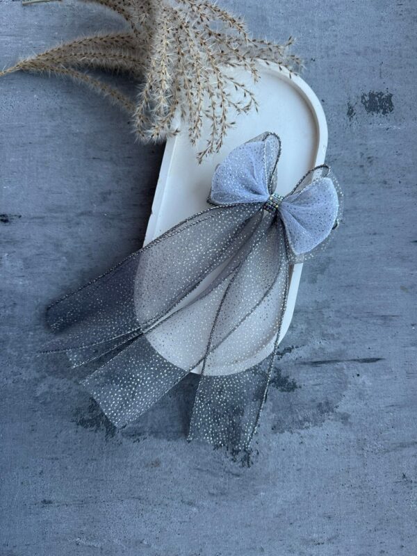 Plaukų kaspinas pilkas segtukas