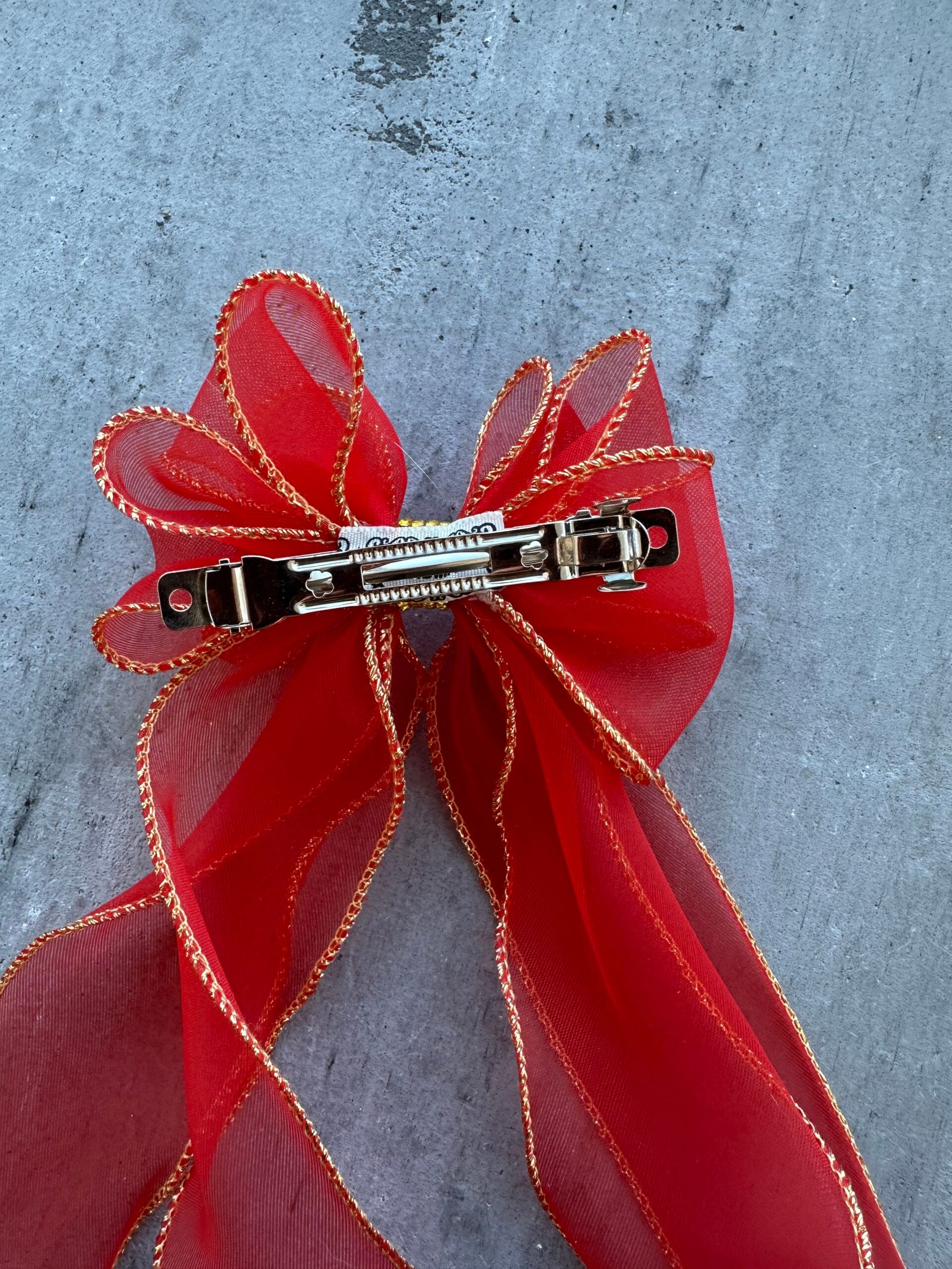 Plaukų kaspinas segtukas šventinis raudonas - Image 4