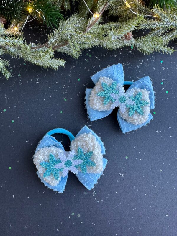 Plaukų gumytės mergaitėms snaigė žydra