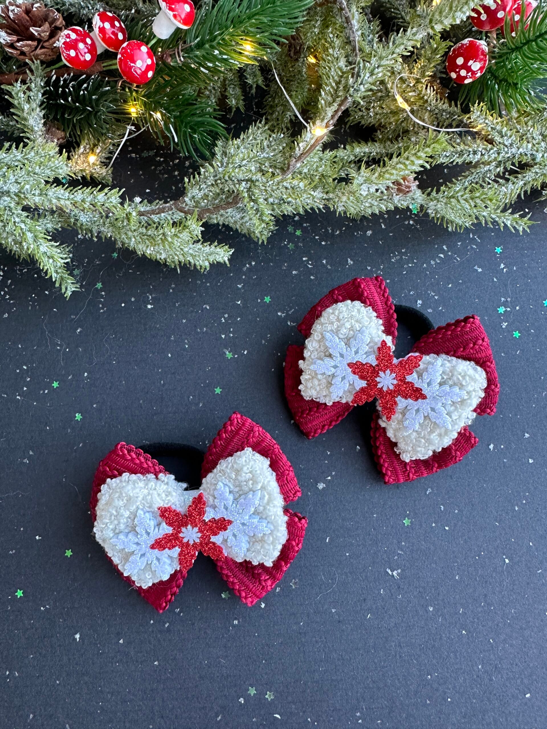 Plaukų gumytės mergaitėms snaigė bordo