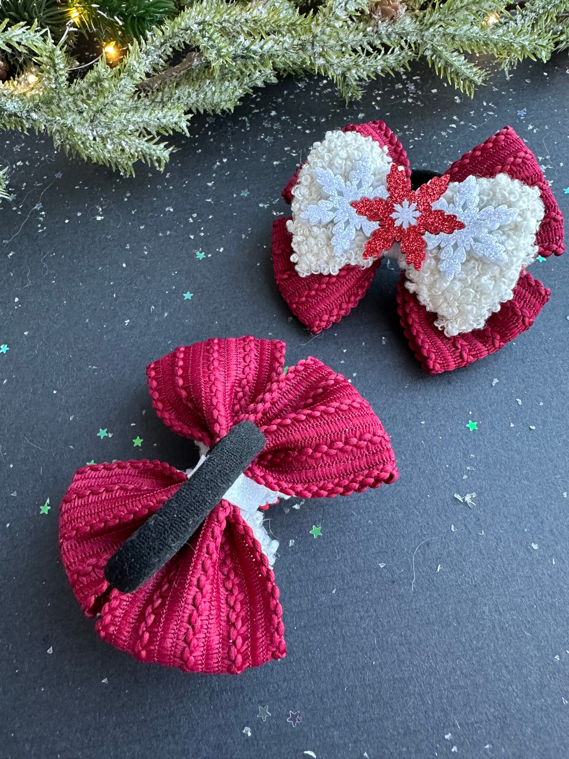 Plaukų gumytės mergaitėms snaigė bordo