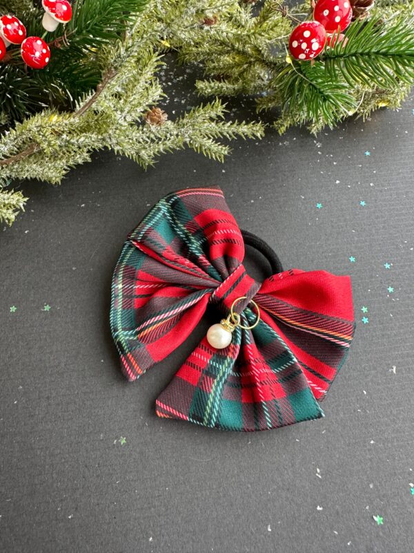 Plaukų kaspinas gumytė „Kalėdinis raštas“