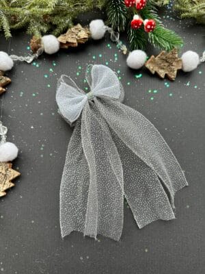 Plaukų kaspinas pilkas segtukas