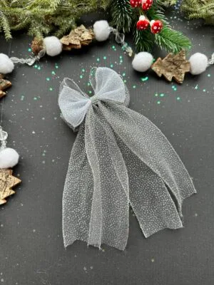 Plaukų kaspinas pilkas segtukas