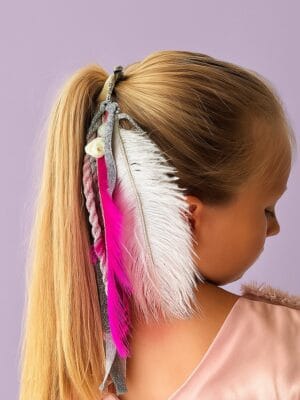 plaukų segtukas su plunksnomis švelnumas