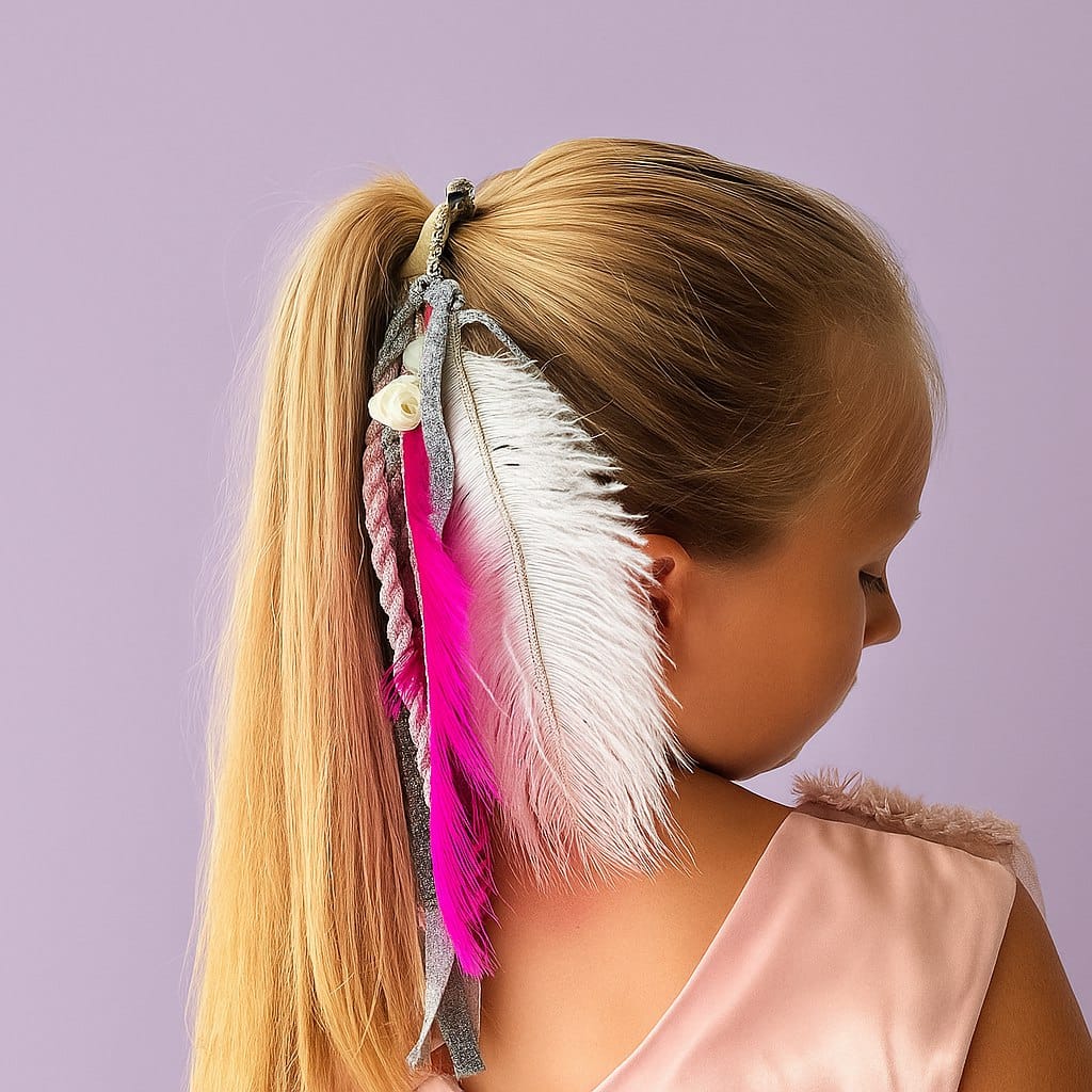 plaukų segtukas su plunksnomis švelnumas