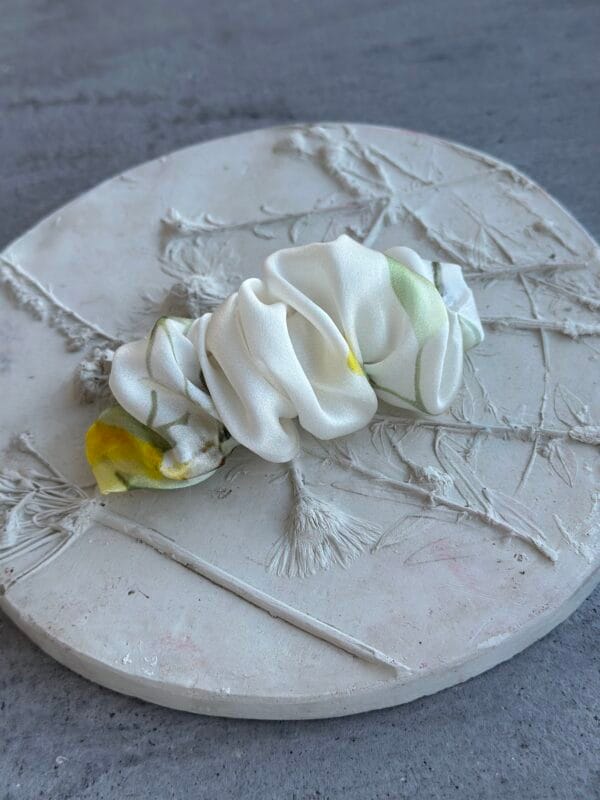 Šilkinis plaukų segtukas citrina