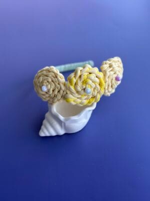 rankų darbo plaukų lankelis