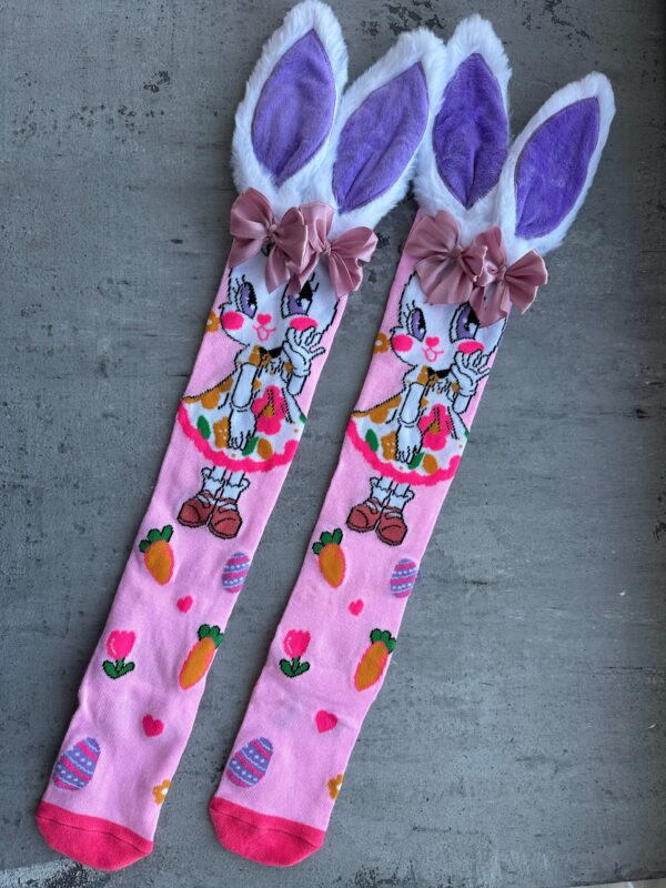 Vaikiškos kojinės su zuikio ausytėmis