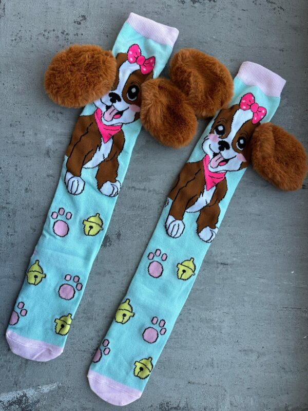 Vaikiškos kojinės su šuniuko ausytėmis
