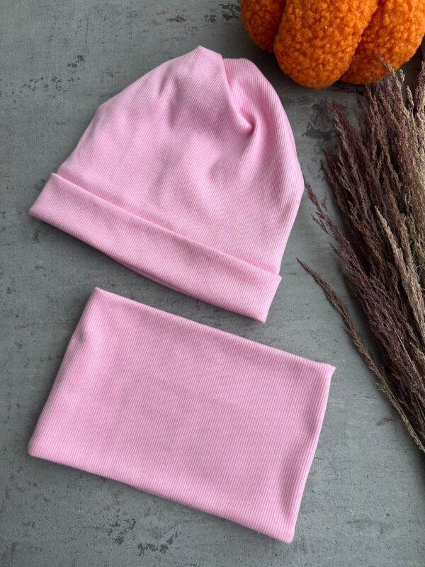 Kepurė ir mova rinkinys rožinis