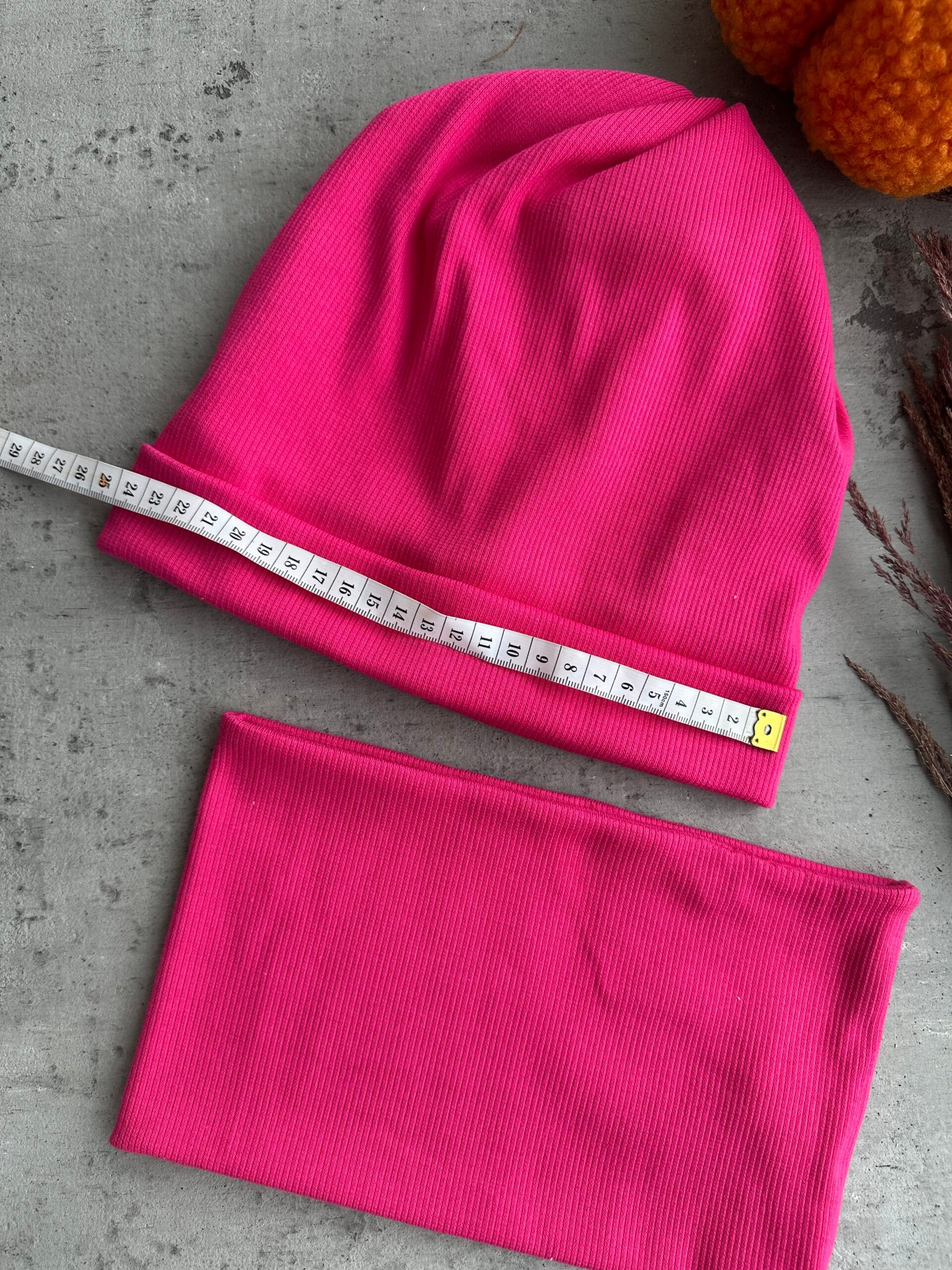 Kepurė ir mova rinkinys fuksija