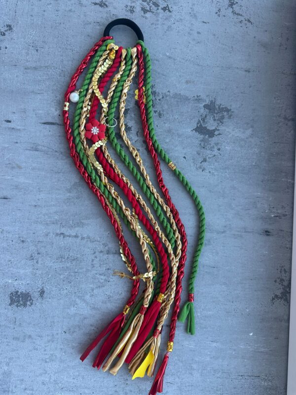 Plaukų gumytė pinta plunksna flower