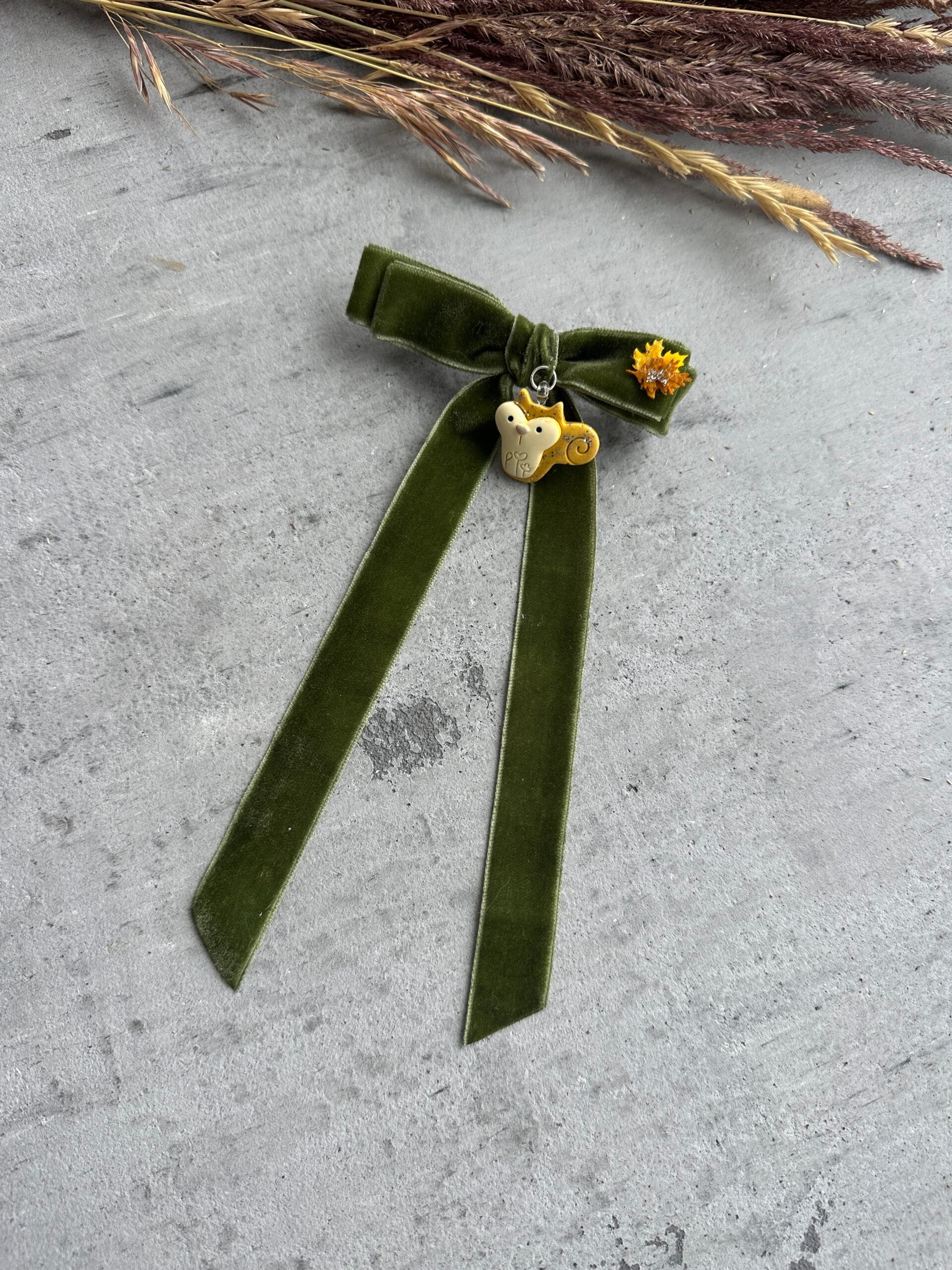 Plaukų kaspinas segtukas voverė