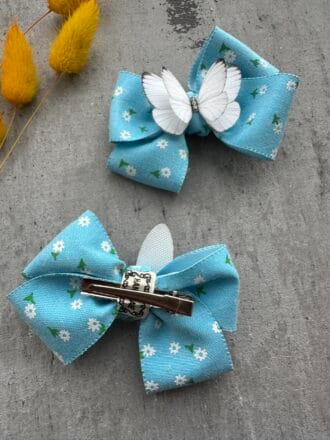 plaukų segtukai balti drugeliai