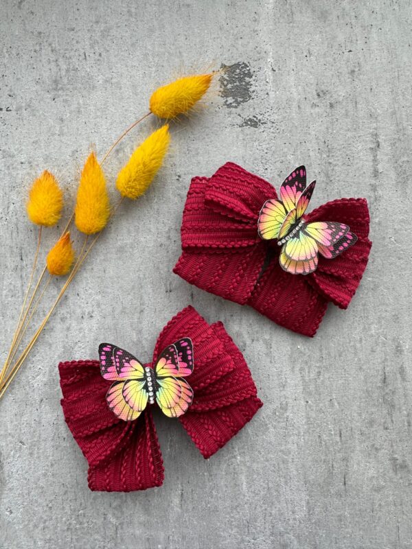 Plaukų segtukai bordo mergaitėms