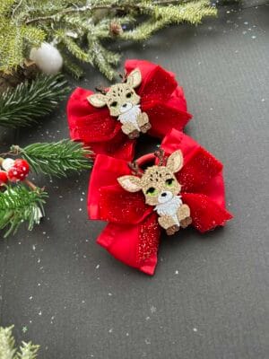 Plaukų gumytės mergaitėms raudoni elniai